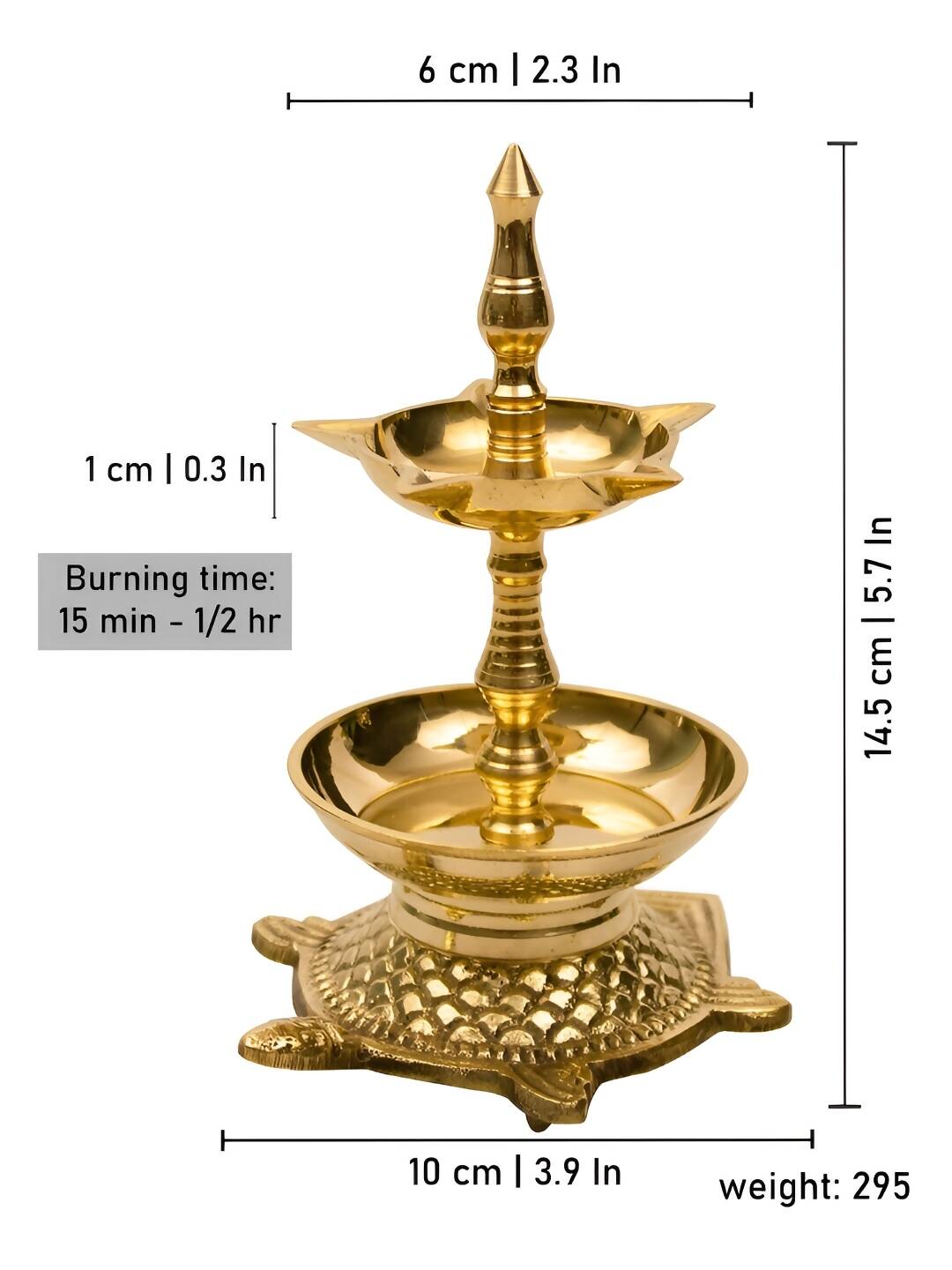 Spillbox Gold-Toned Brass Kachua Fancy Diya Pooja Essential | Swadesiicart