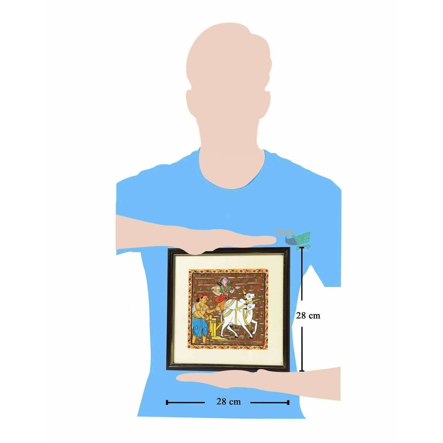 Cheriyal Painting of Former Working on Field - Swadesiicart