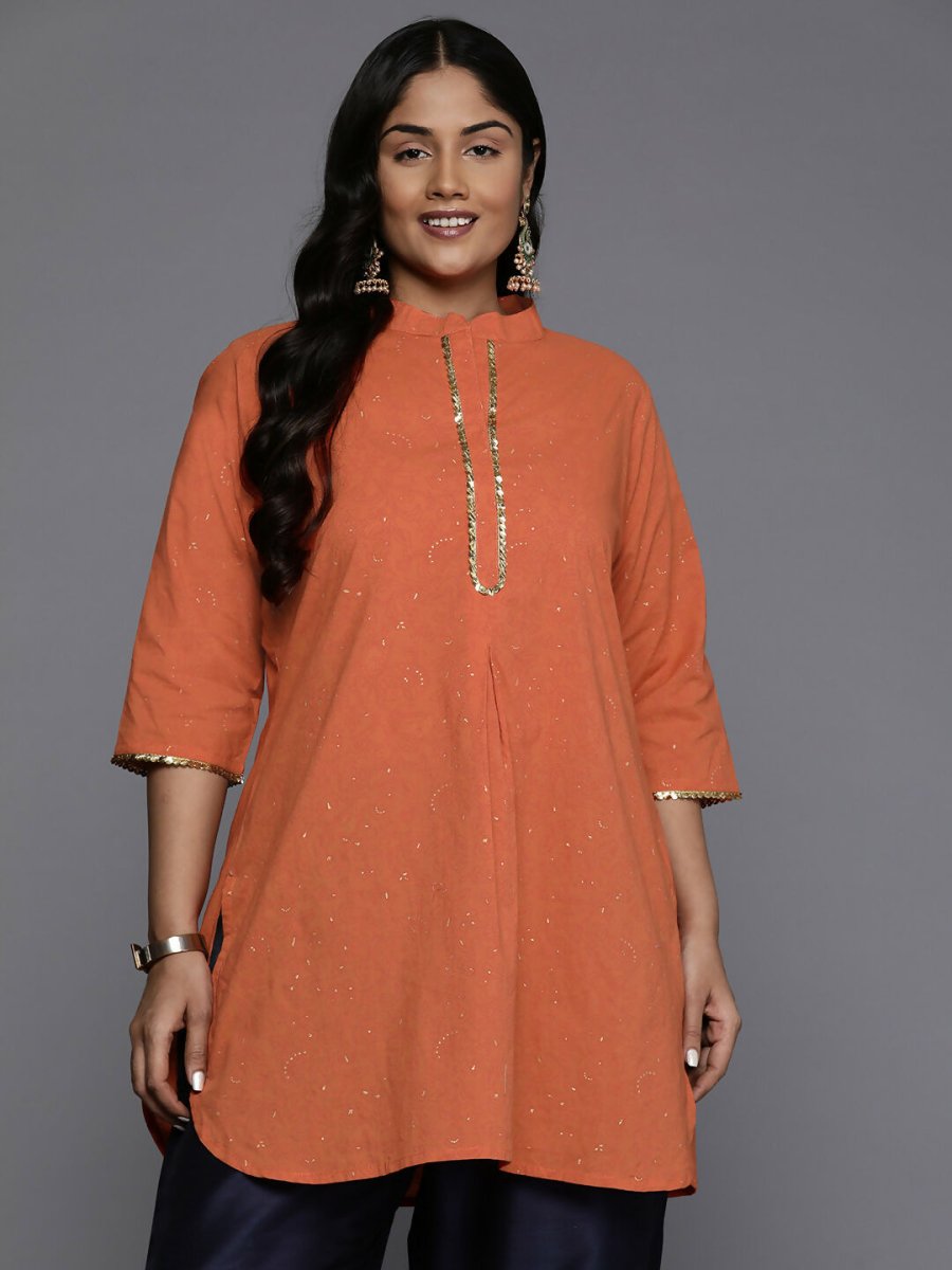 Ahalyaa Women's Traditional wear Tunic - Orange | Swadesiicart