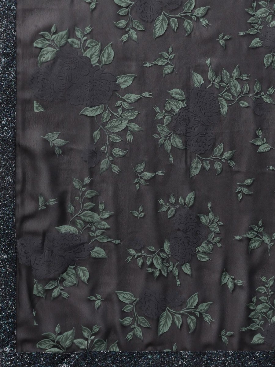 Ahalyaa Black Georgette Anarkali Kurta With Dupatta | Swadesiicart