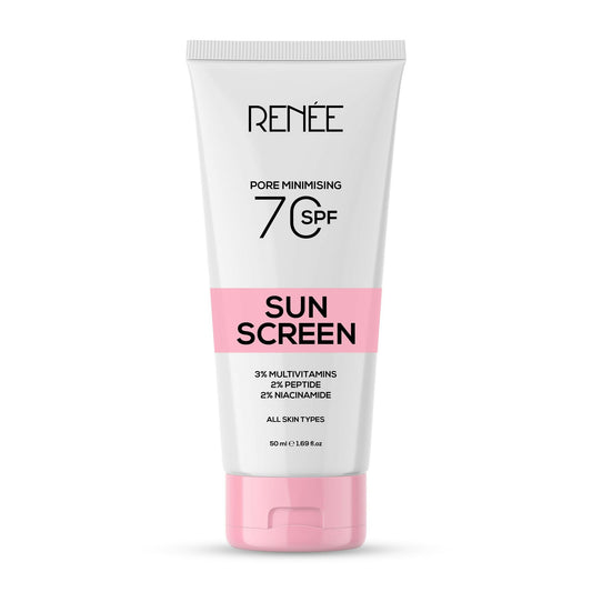 Renee Pore Minimizing Sunscreen SPF 70 With 2% Niacinamide, 2% Peptide & 3% Multivitamins - Swadesiicart