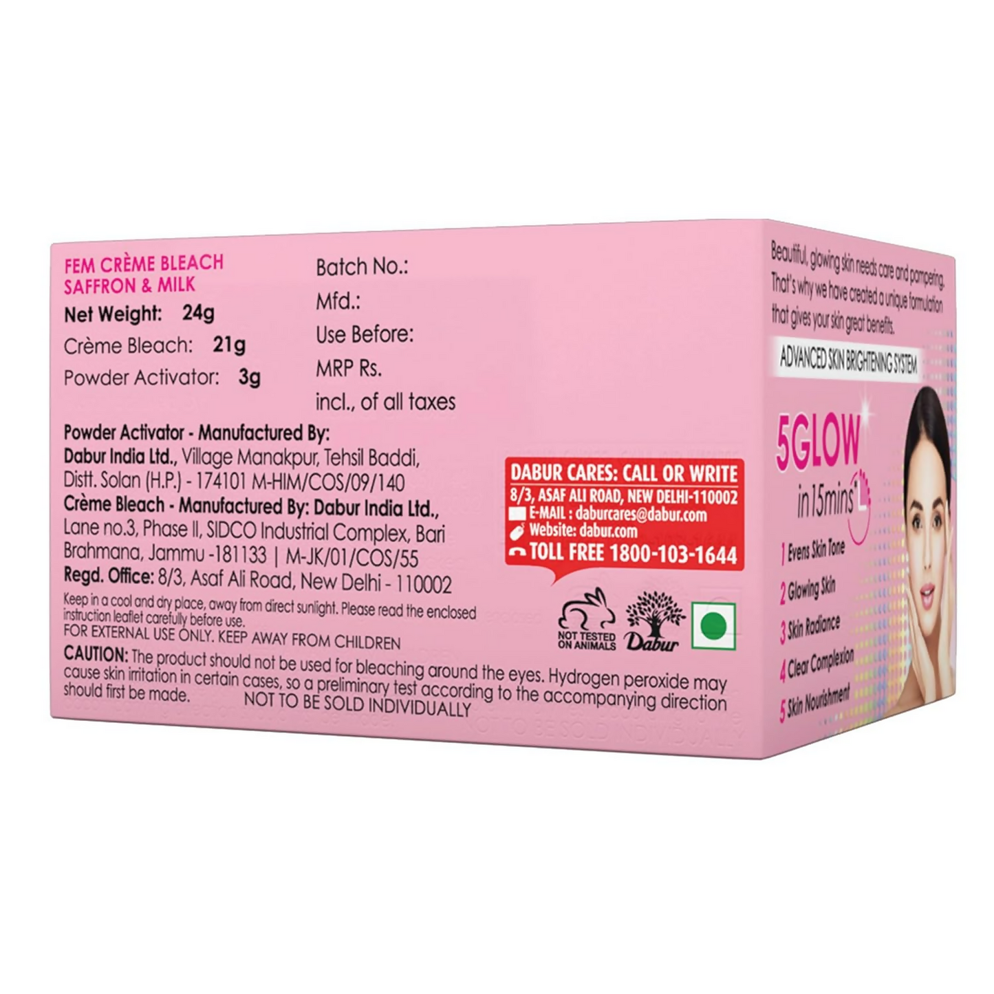Fem Fairness (Saffron & Milk) Creme Bleach - Swadesiicart