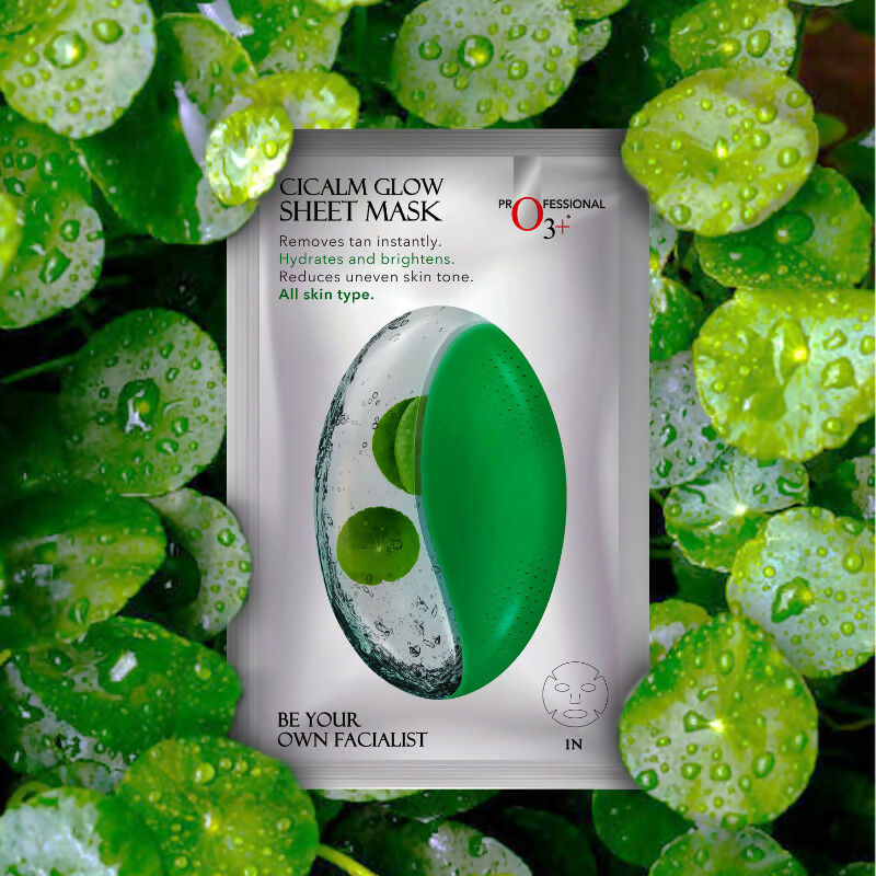 Professional O3+ Cicalm Glow Sheet Mask With Cica For D-Tan & Glow - Swadesiicart