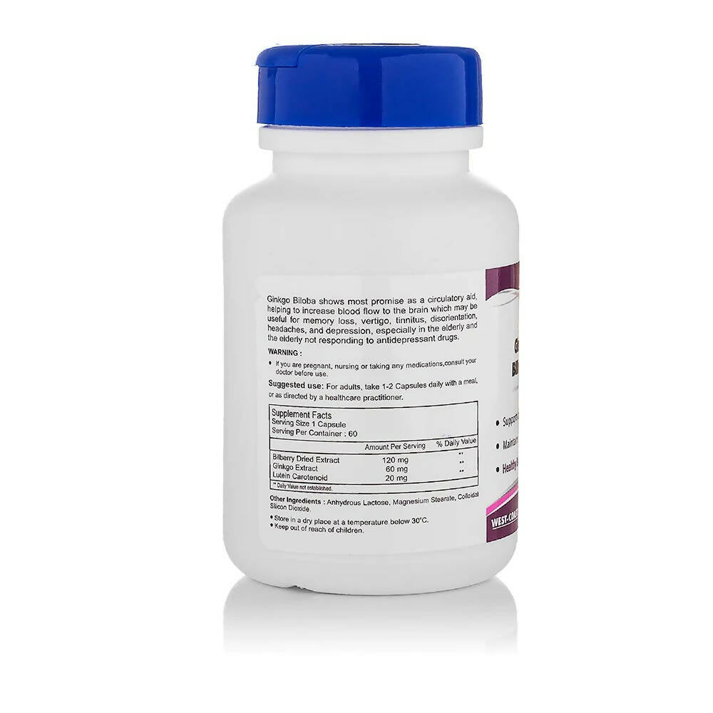 Healthvit Ginkgo Biloba Billberry And Lutein Capsules - Swadesiicart