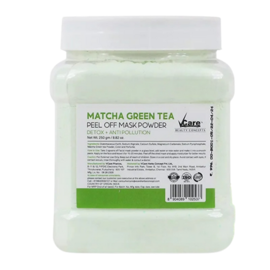 VCare Matcha Green Tea Jelly Peel Off Mask Powder | Swadesiicart