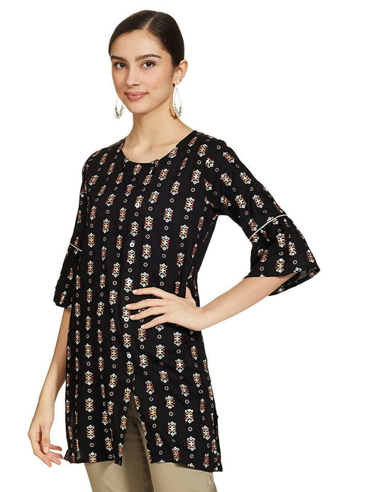 Anubhutee Women's Black Straight Kurti | Swadesiicart