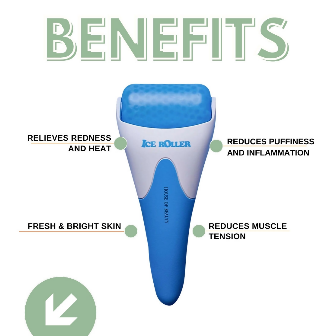 House of Beauty ICE Roller - Blue - Swadesiicart
