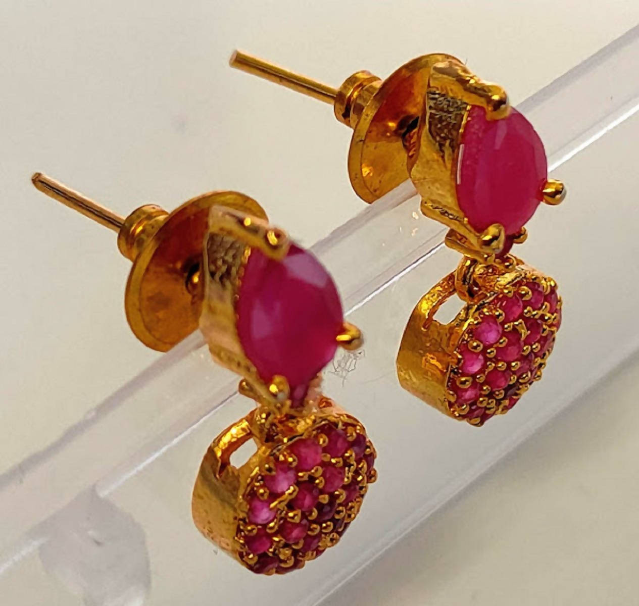 Cute Ruby Earrings | Swadesiicart