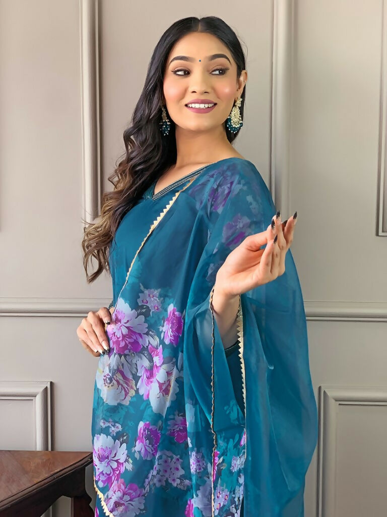Partywear Designer Tebby Rama Stitched Suit With Dupatta - Tanisha | Swadesiicart