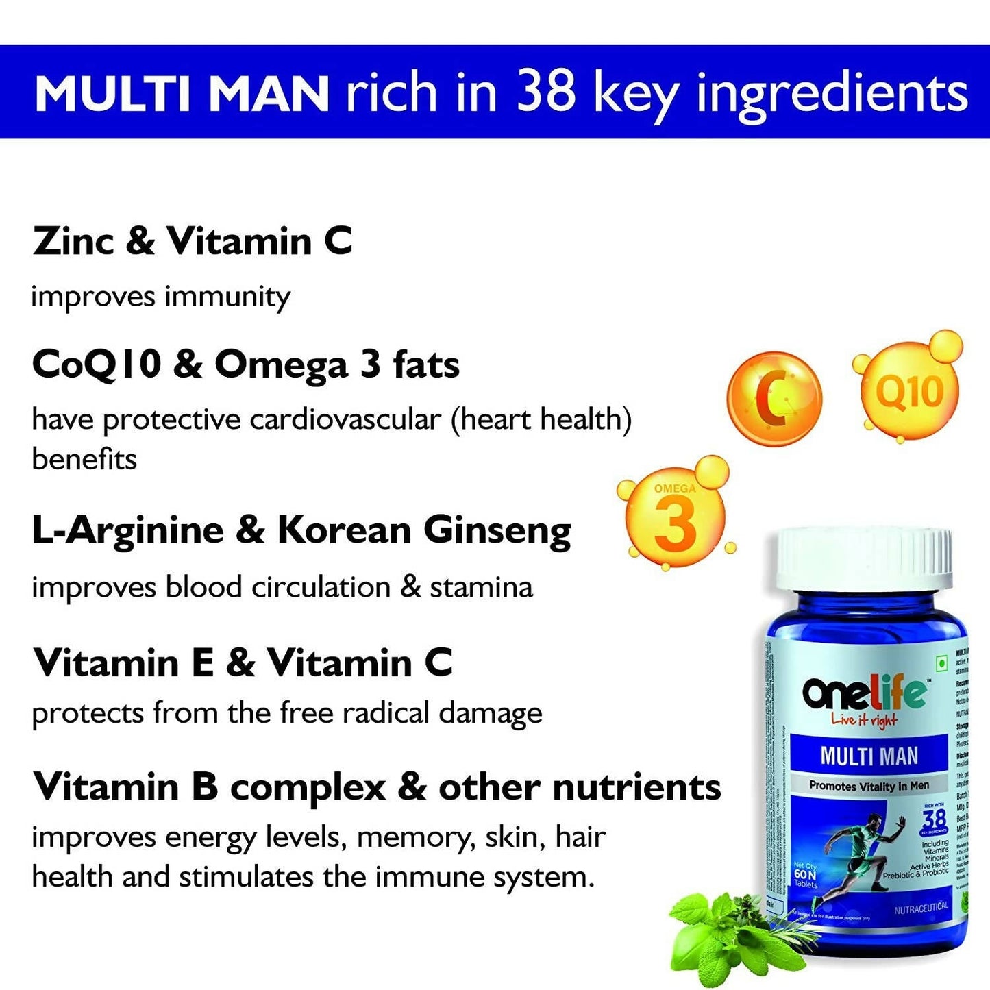 Onelife Multi Vitamin For Men Tablets - Swadesiicart