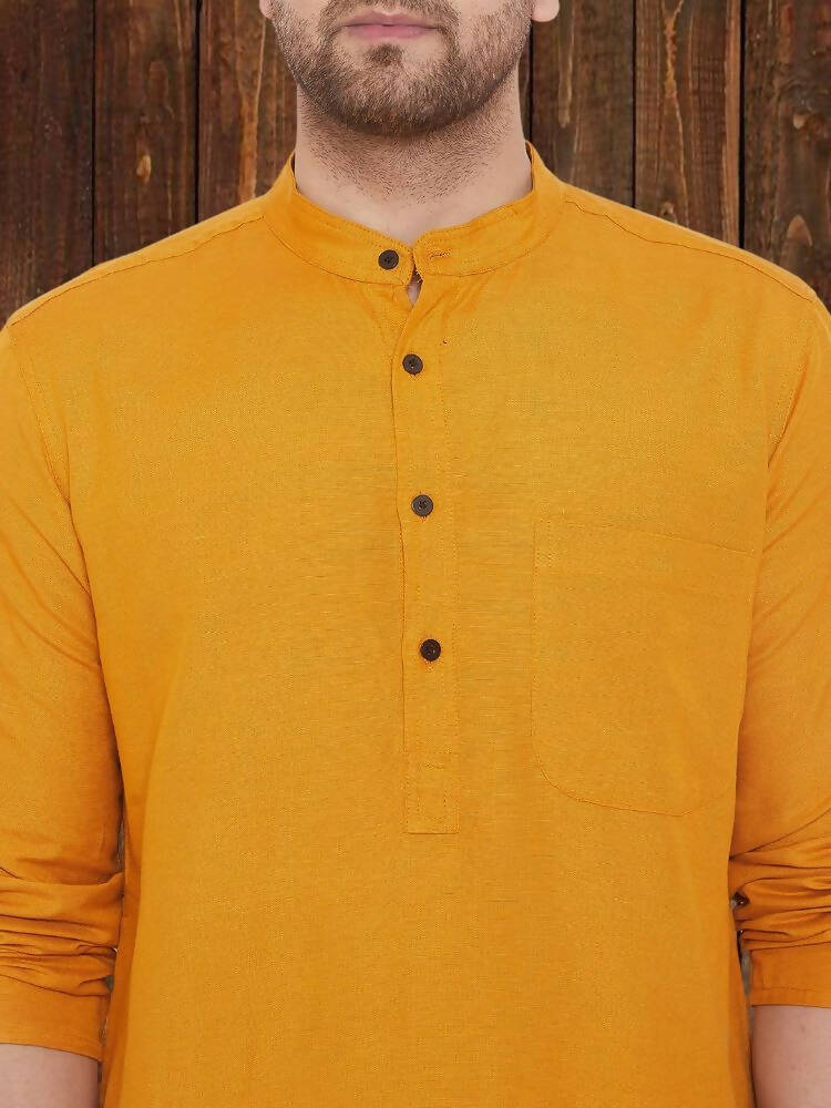 Even Apparels Pure Cotton Yellow Kurta - Yellow | Swadesiicart