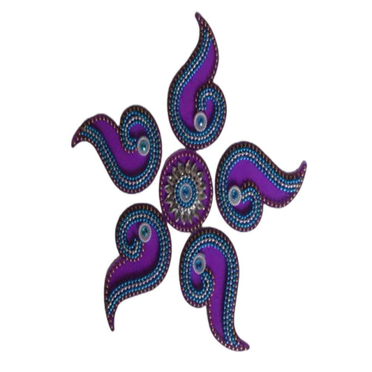 Kundan HandiKrafts Designer Purple Colour Kundan Rangoli - Aahana - The Bliss Store