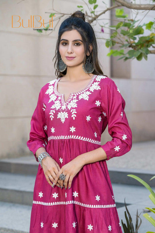 BulBul Dhawani Rayon Wine Co-Ord Set - Swadesiicart