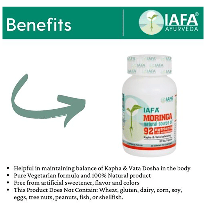 Iafa Ayuveda Moringa Veg Capsules | Swadesiicart