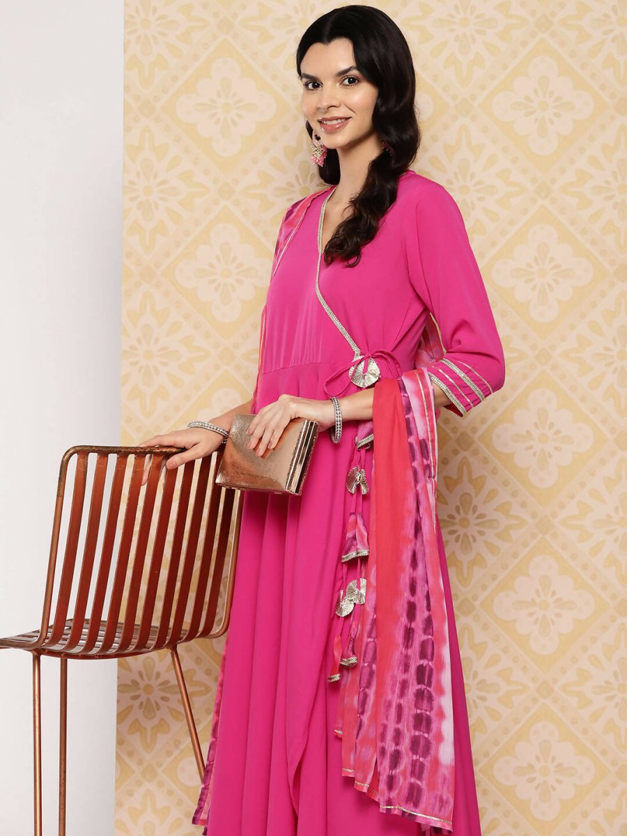 Ahalyaa Women's Traditional wear Kurta Set - Pink | Swadesiicart