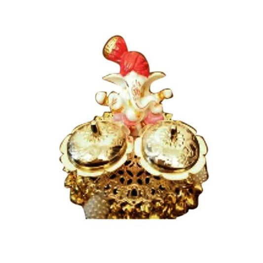 Kundan HandiKrafts Ganapathi Haldi Kumkum Boxes - Aahana - The Bliss Store
