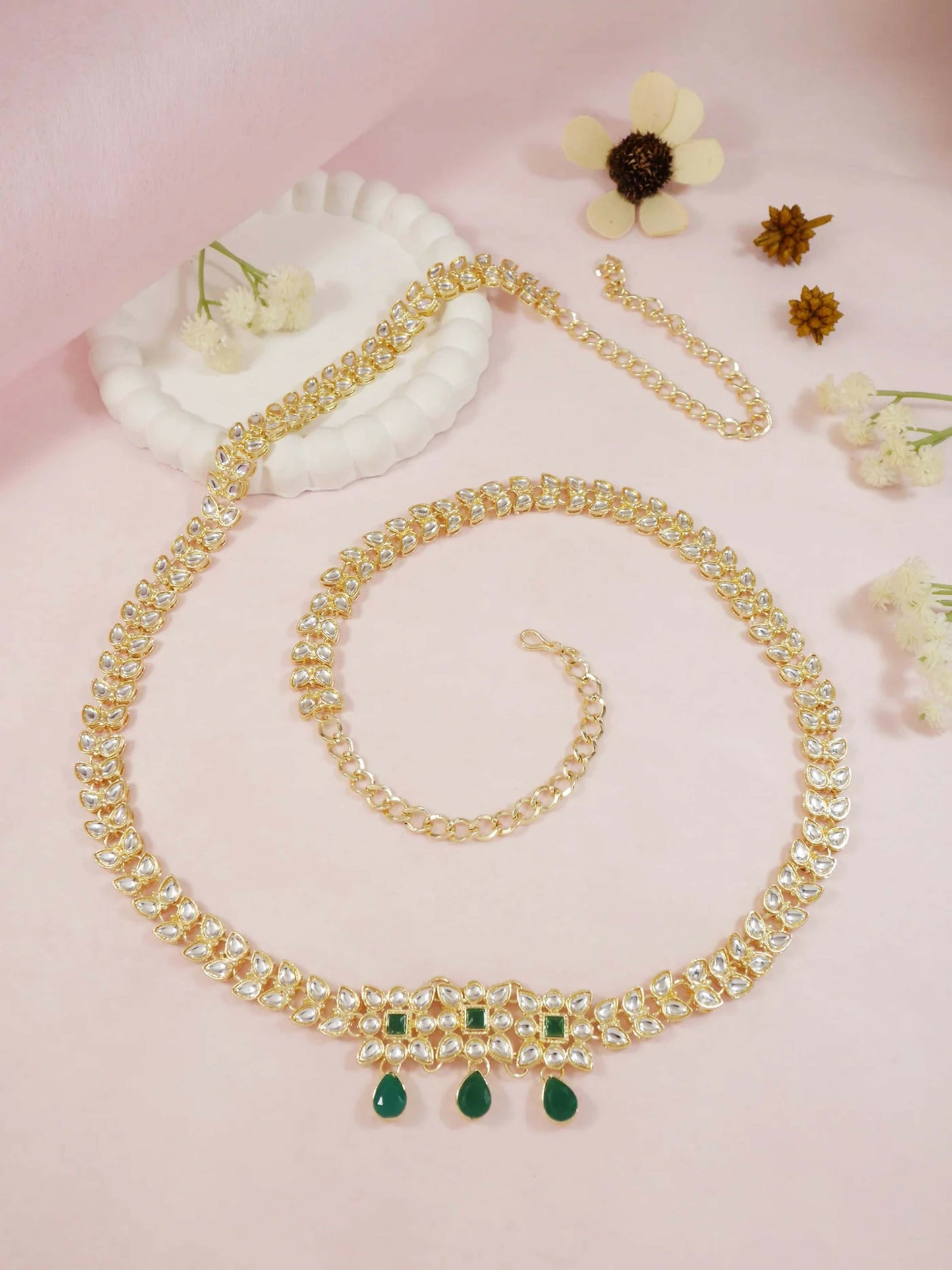 Joban Fashion Green Zinc Alloy Waist Chain For Women | Swadesiicart
