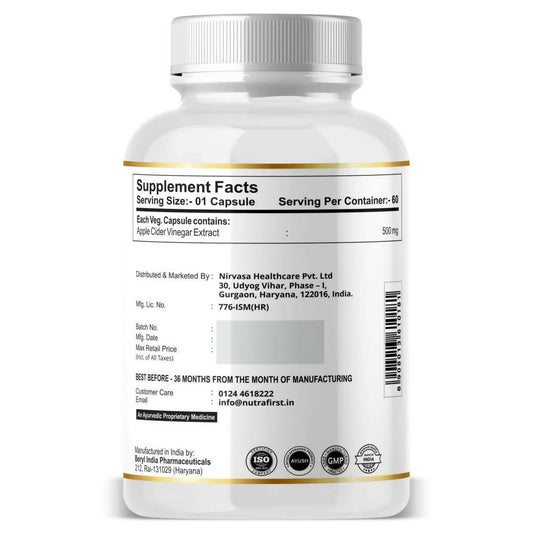 Nutrafirst Apple Cider Vinegar Capsules - Swadesiicart