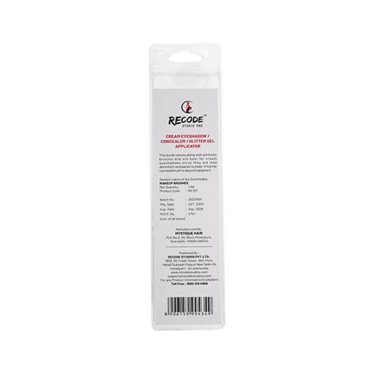 Recode Cream Eyeshadow, Concealer & Glitter Gel Applicator Brush - RS 107 - Swadesiicart