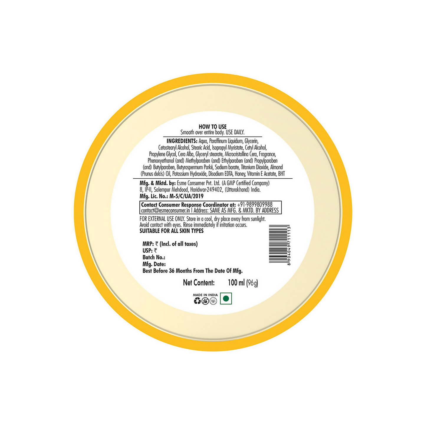 Nature's Essence Nourishing Skin Cream With Almond & Honey - Swadesiicart