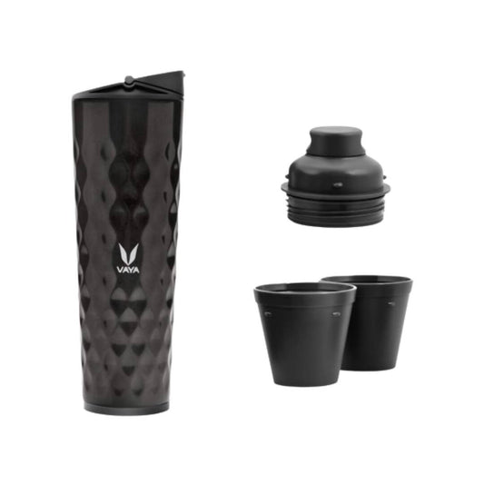 Vaya Drynk Stainless Steel Water Bottle Tumbler for Office - 600ml (Black) | Swadesiicart
