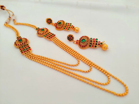 Multicolor kemp layer Necklace set - Mokshi Collections