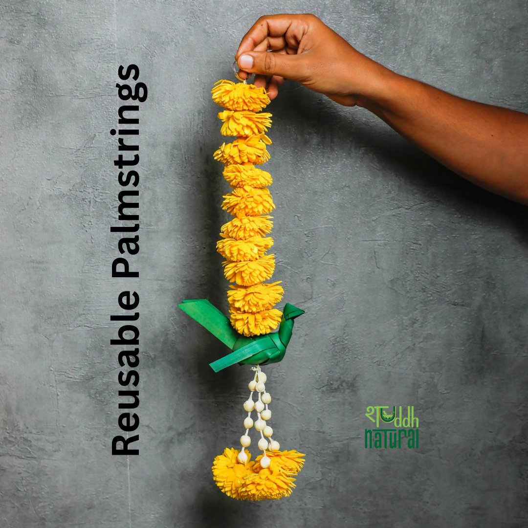 Shuddh Natural Hand Made Palm Leaf Parrot Bandhanwar | Swadesiicart