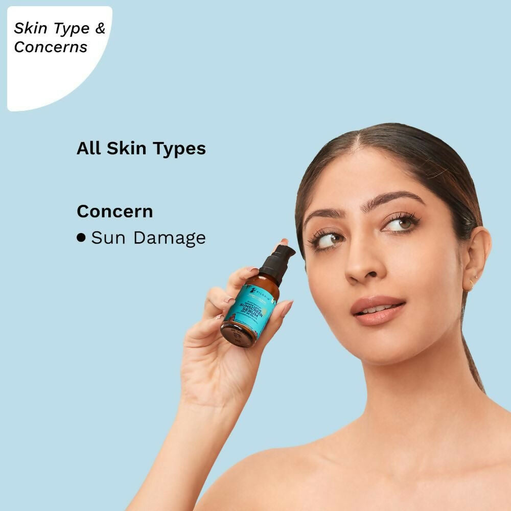Pilgrim White Lotus Sunscreen Serum SPF 30 PA+++ - Limited Time Offer - Swadesiicart