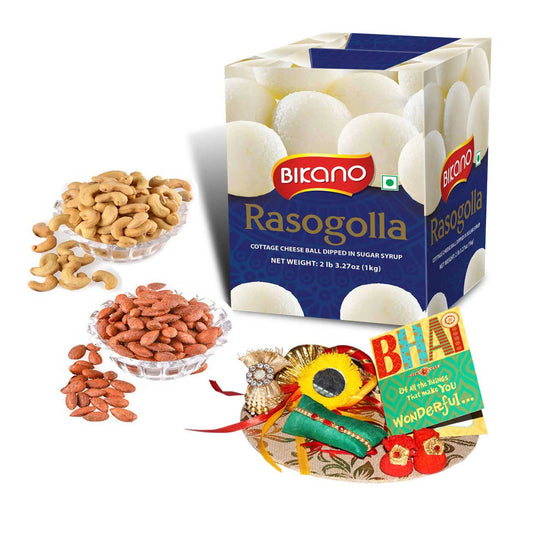 Bikano Rasogolla and Dryfruits Rakhi Gifts | Swadesiicart