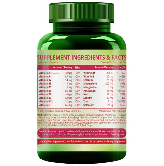 Himalayan Organics Whole Food Multivitamin For Women Capsules - Swadesiicart