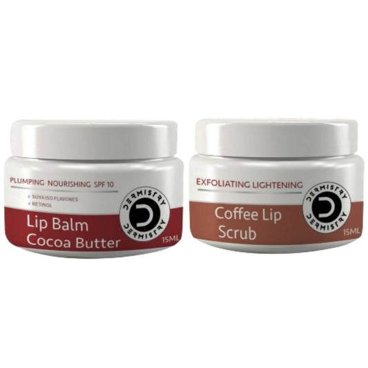 Dermistry Nourishing Cocoa Butter Lip Balm & Coffee Lip Scrub - Swadesiicart