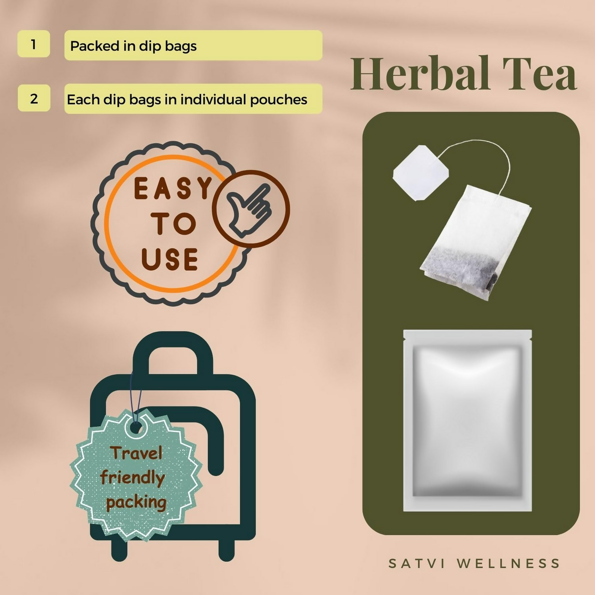 Satvi Wellness Sariva Tea Ananthamool Sariba Herbal Tea Bags | Herbal Tea