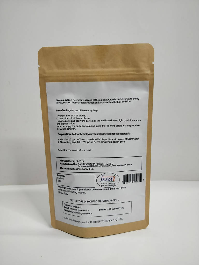 Hillgreen Natural Neem Powder - Swadesiicart