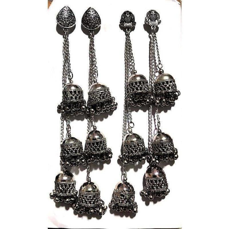 MS Fashion India Kashmiri Triple Jhumka Hanging Earrings | Swadesiicart