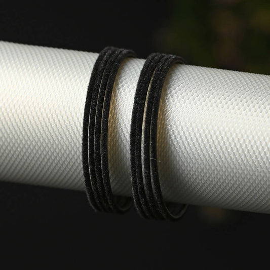 Afast Designer Fancy Party Velvet Bangle/ Kada Set, Black, Metal, Pack Of 48 - Afast Enterprises