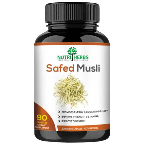 Nutriherbs Safed Musli Capsules - Swadesiicart