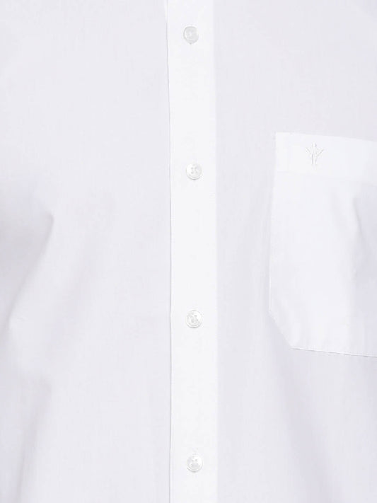 Ramraj Cotton Mens Full Sleeve Formal Poly Cotton White Shirt | Swadesiicart