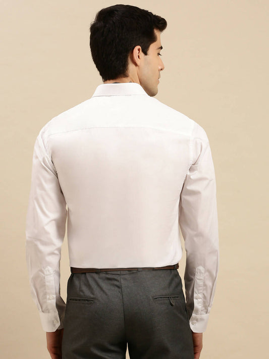 Ramraj Cotton Mens Full Sleeve White Shirt Plus Size - Cool Cotton | Swadesiicart