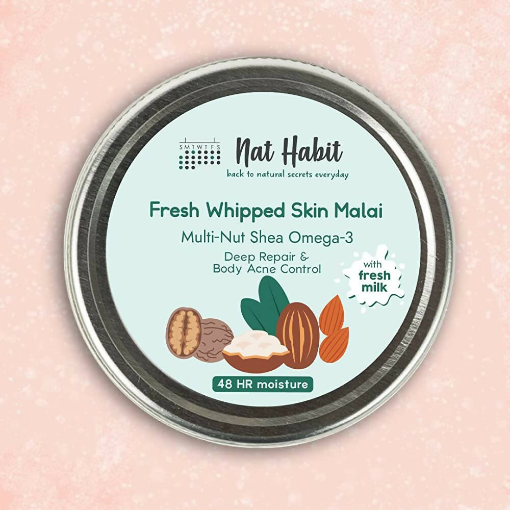 Nat Habit Multi-Nut Shea Omega-3 Fresh Whipped Skin Malai - Swadesiicart