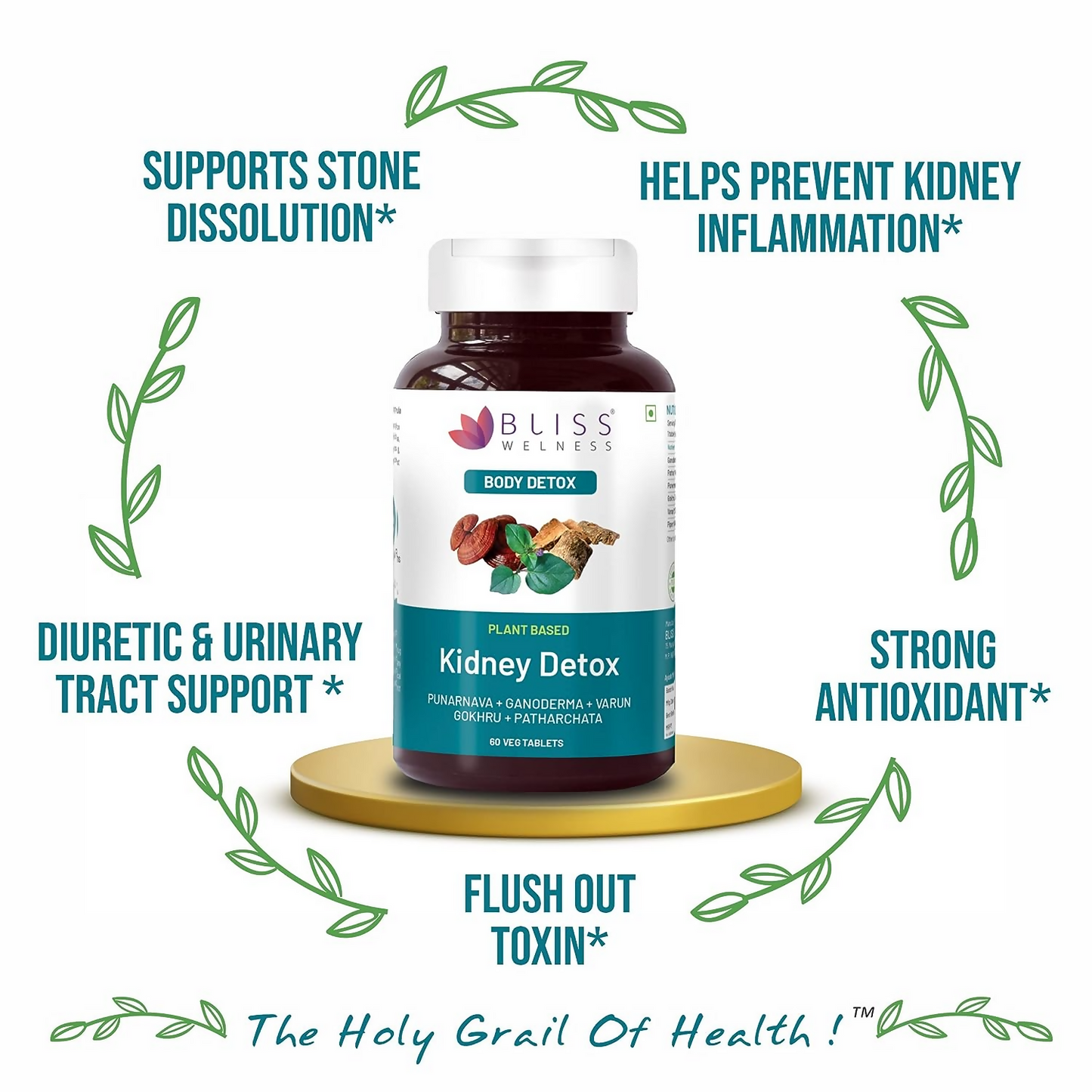 Bliss Welness Kidney Detox Tablets - Swadesiicart