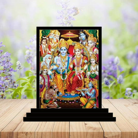 Vprint Quality Ram Darbar Wooden Car Dashboard Idol - Swadesiicart