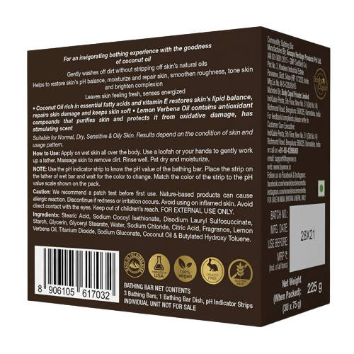 Wow Skin Science Coconut & Lemon Verbena Bathing Bar - Swadesiicart