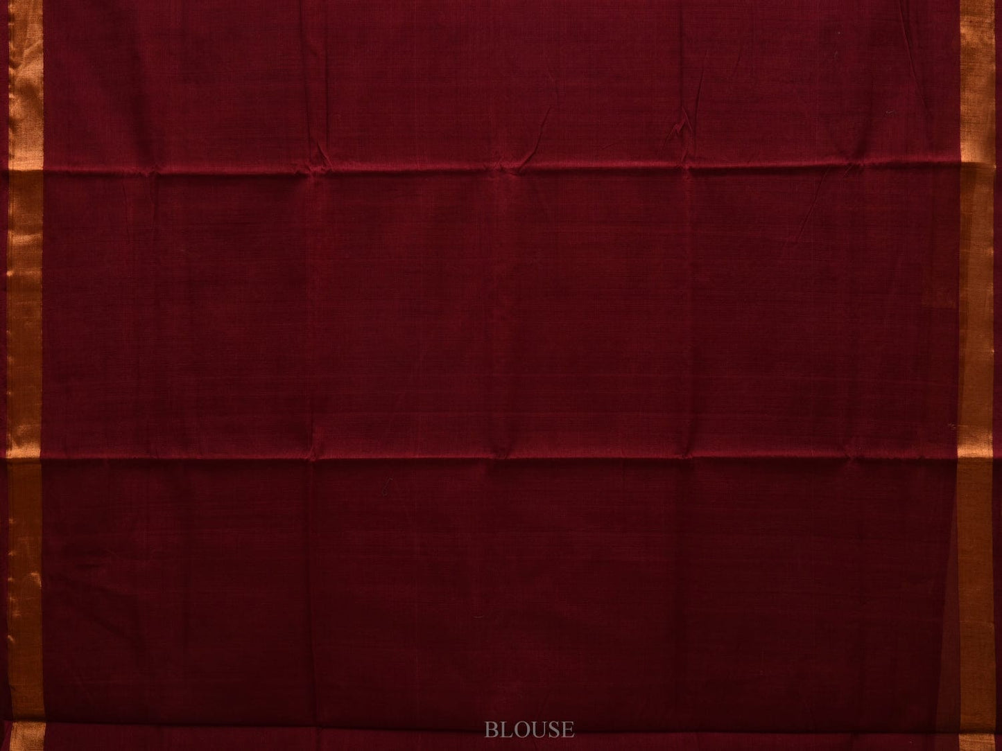 Maroon Khadi Cotton Handloom Saree with Pallu Design - Global Threads | Swadesiicart