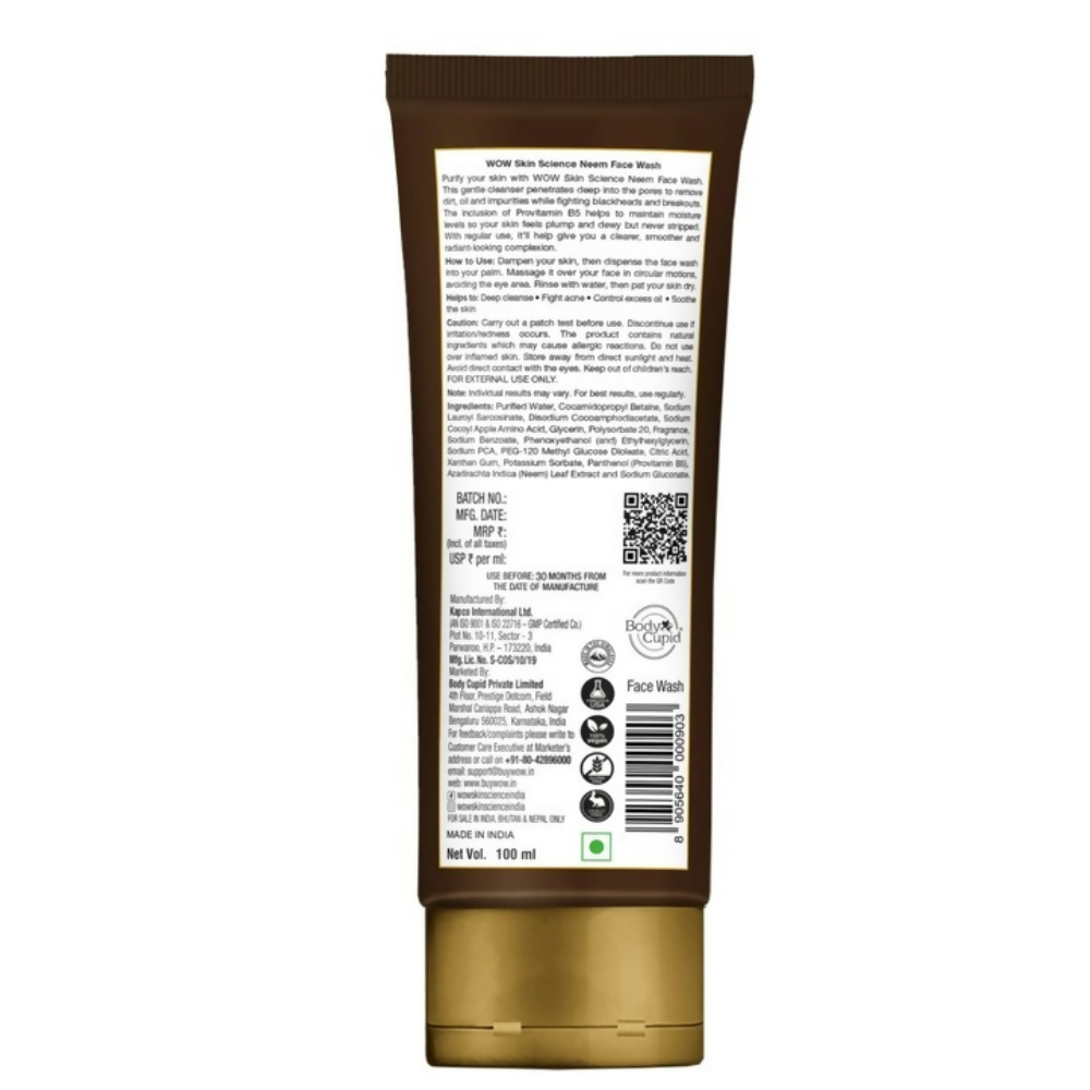 Wow Skin Science Anti-Acne Neem Face Wash - Swadesiicart