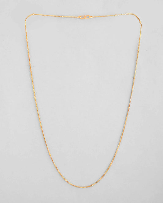 VOJ Gold-Polished Small Gold Beads Chain For Women