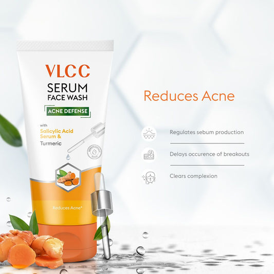 VLCC Acne Defense Serum Face Wash with Salicylic Acid Serum & Turmeric - Swadesiicart