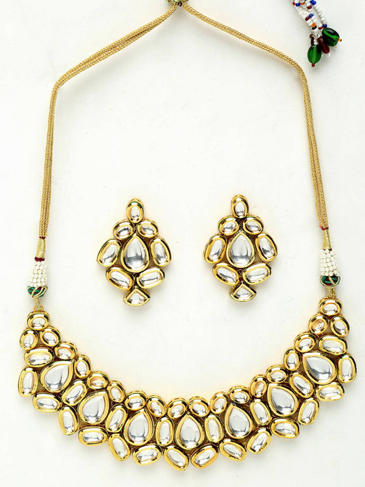 Kundan Choker With Earrings - Ruby Raang | Swadesiicart