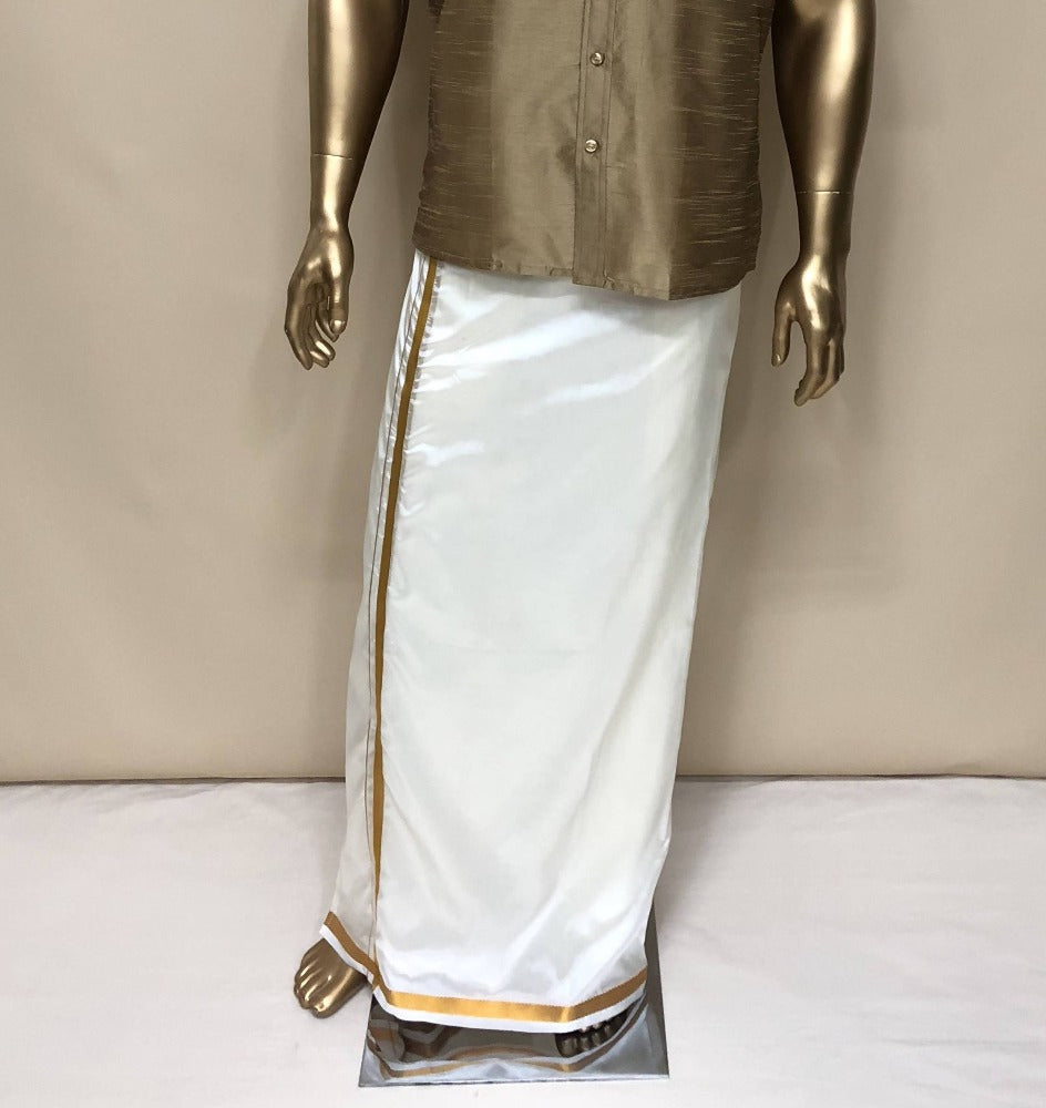Rajavivaha Art Silk Cream Color Dhoti | Swadesiicart