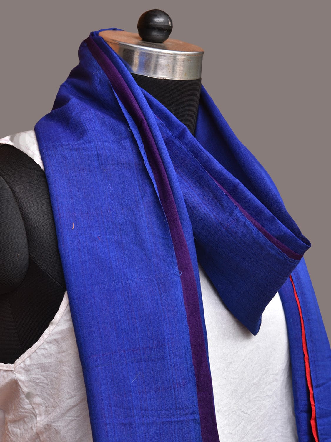 Multicolor Pochampally Ikat Cotton Handloom Plain Dupatta - Global Threads | Swadesiicart