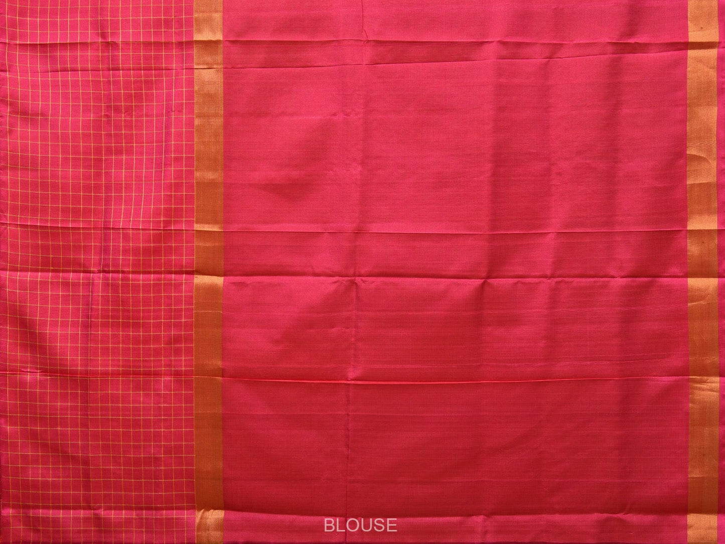 Mustard and Pink Uppada Silk Handloom Saree with Body Buta and Checks Border Design - Global Threads | Swadesiicart